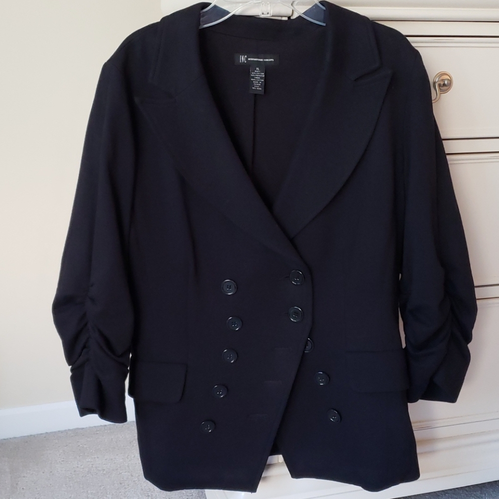 INC International Concepts Ruched Sleeve Jacket